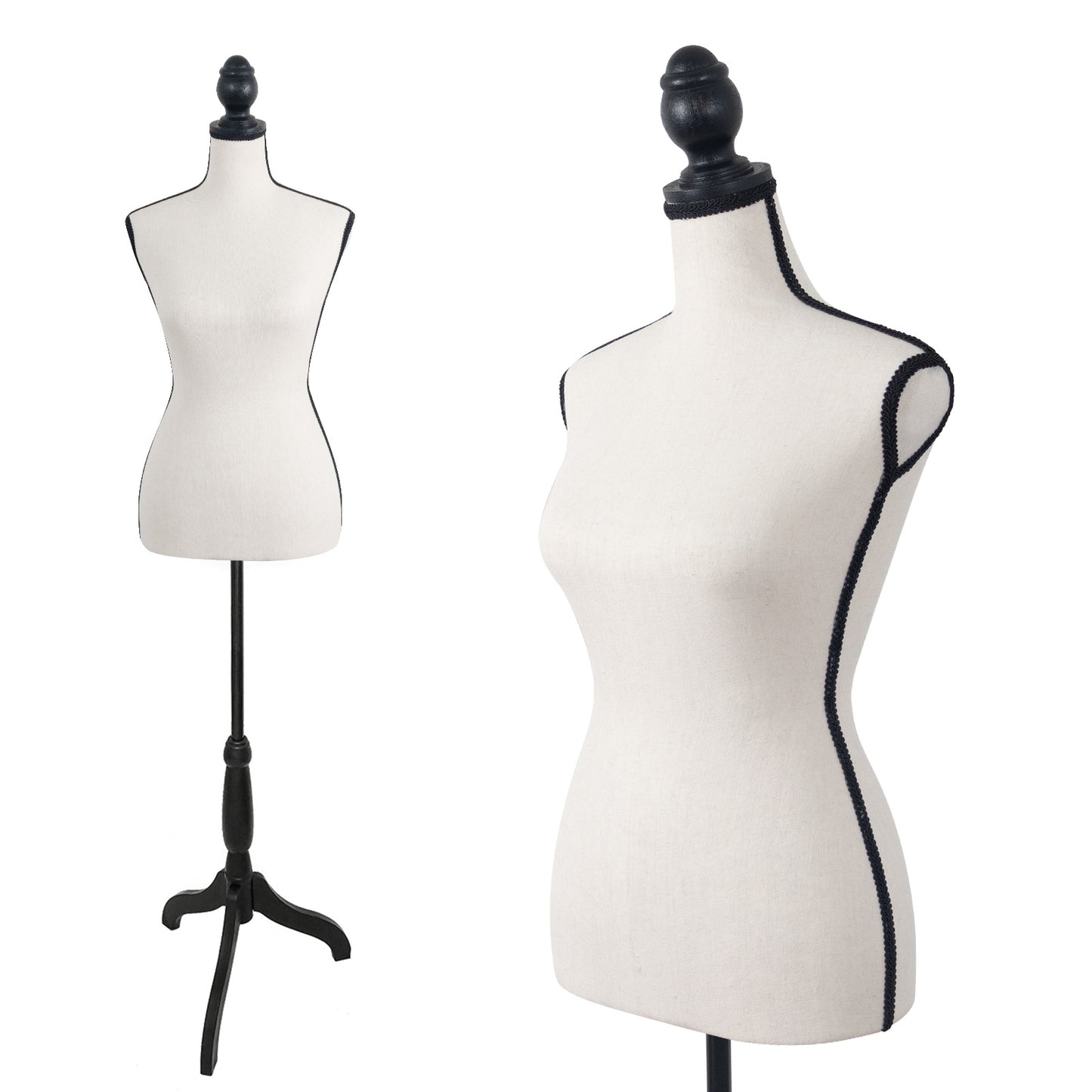 Sewing half-body foam mannequin-fabric beige