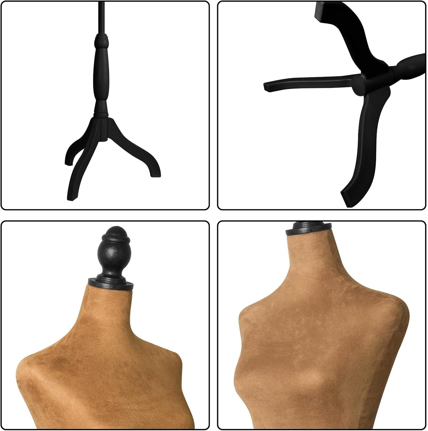 Sewing half-body foam mannequin-brown