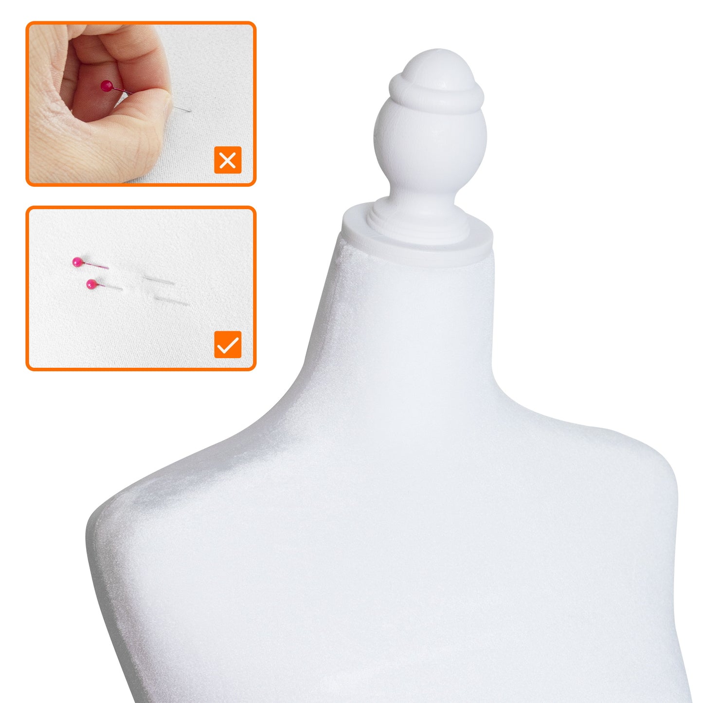 Plus size half-body foam sewing mannequin-white