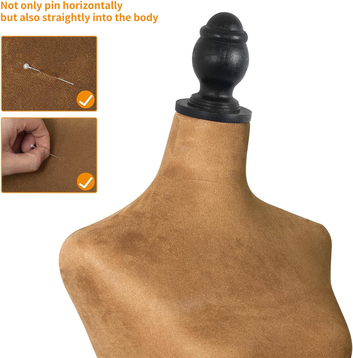Sewing half-body foam mannequin-brown