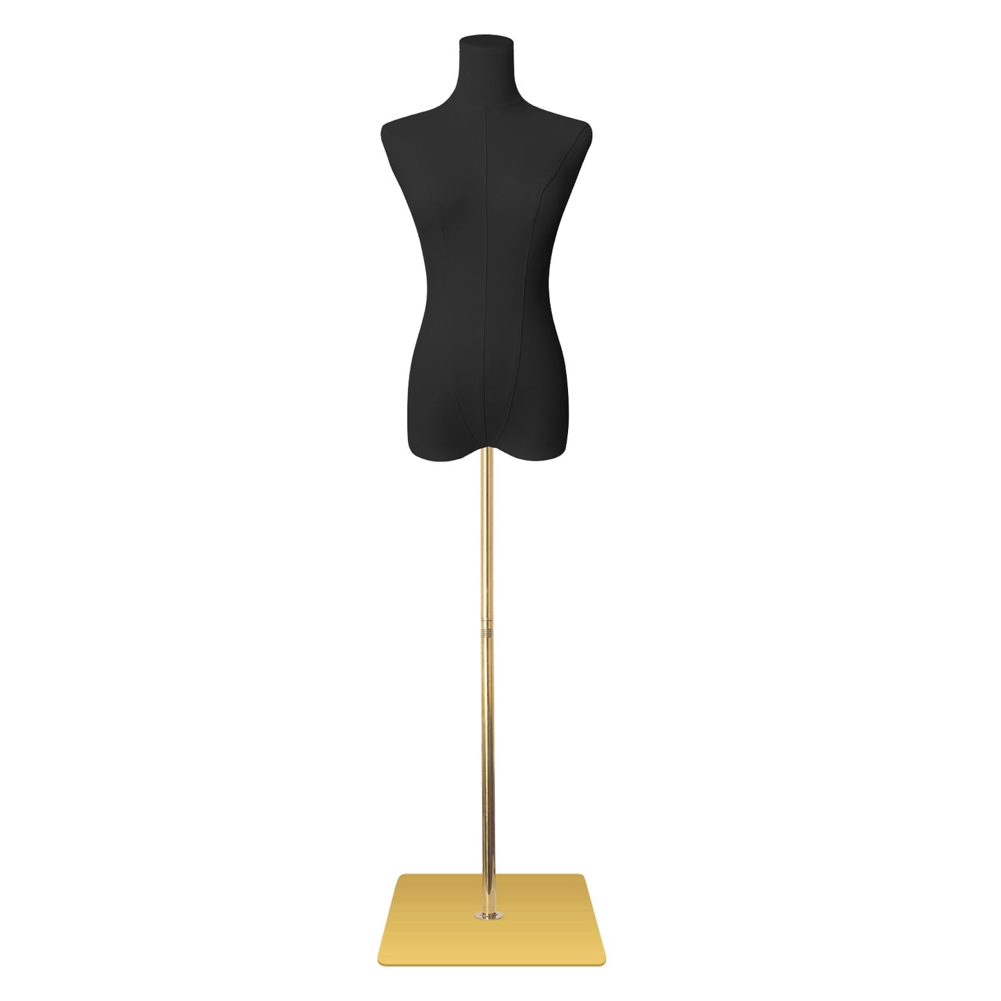Gold metal base mannequin-black