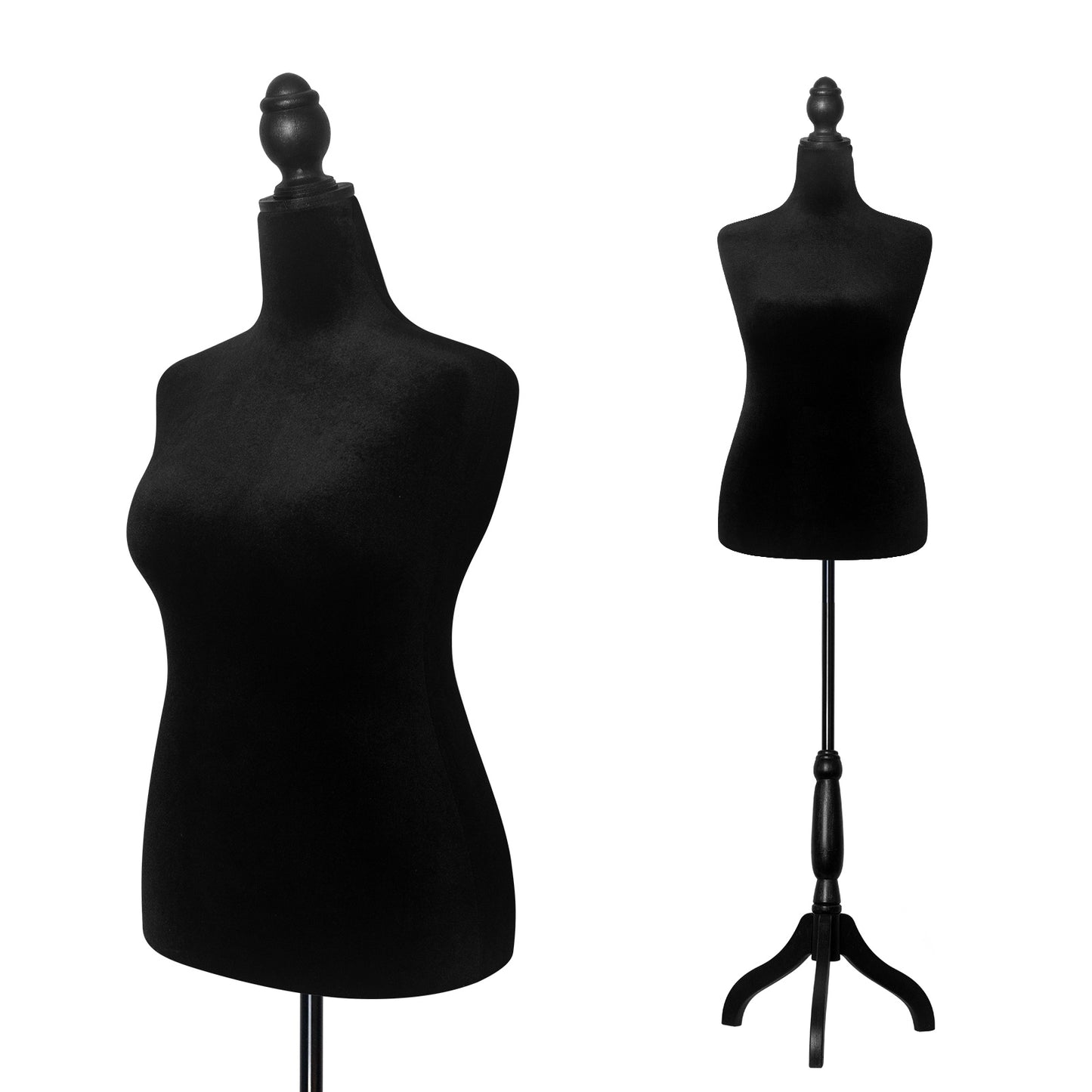 Plus size half-body foam sewing mannequin-black