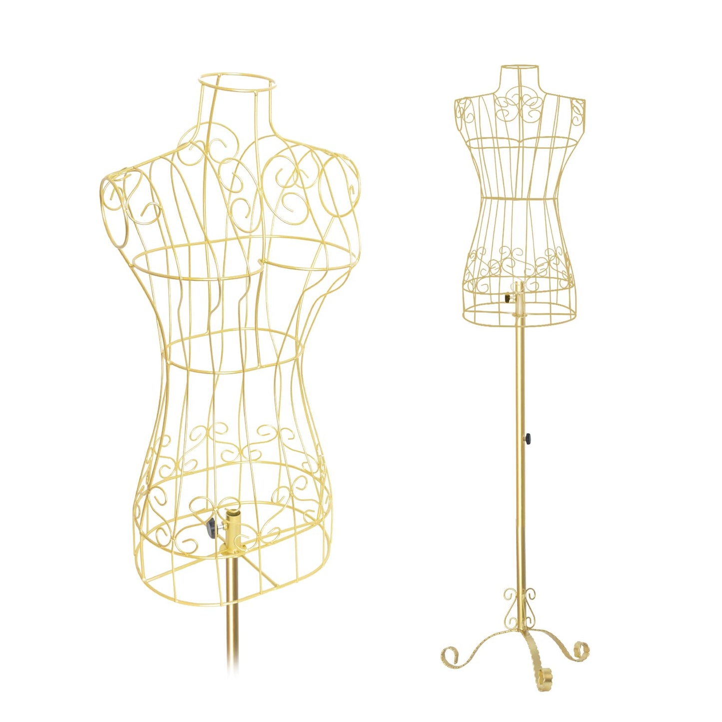 Gold Metal Steel Maniquine with Stand