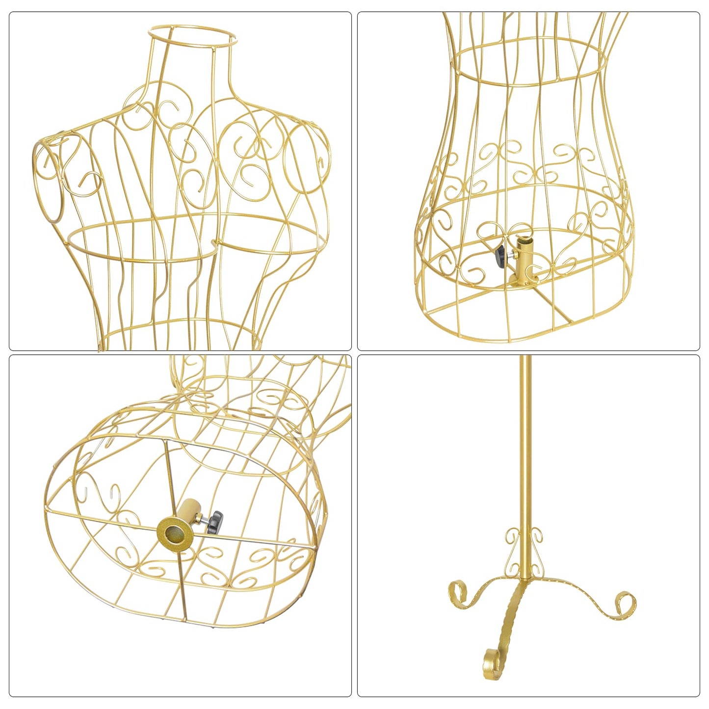 Gold Metal Steel Maniquine with Stand