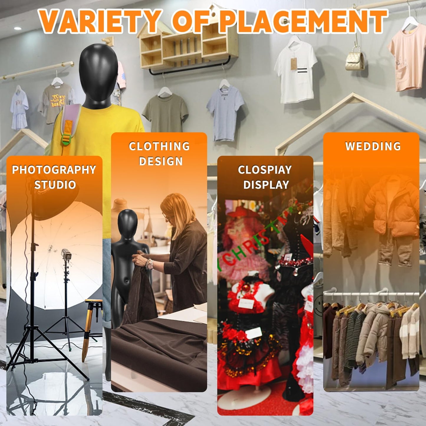 Black child full body mannequin