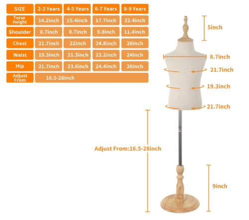 Half body child mannequin