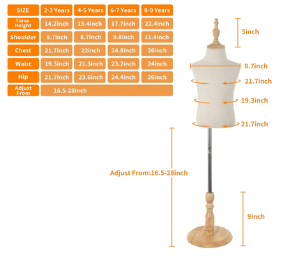 Half body child mannequin