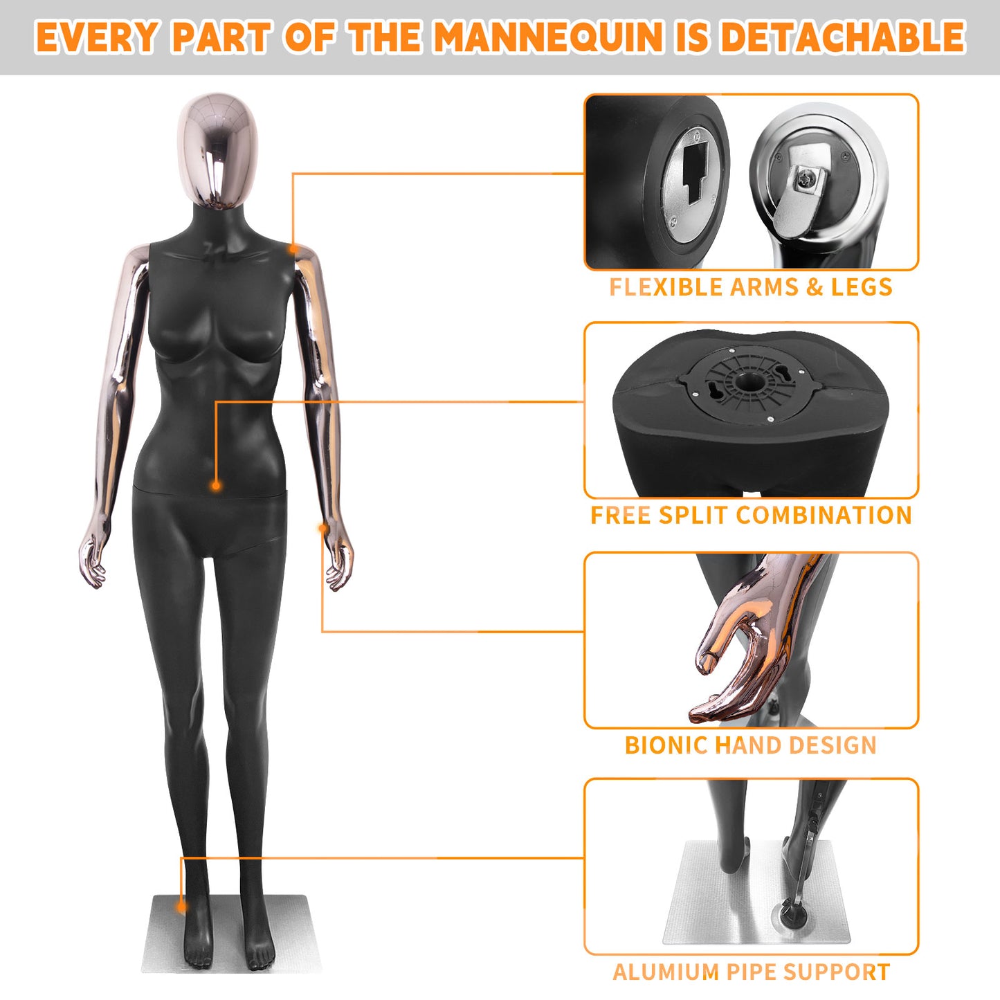 Rose gold female mannequin