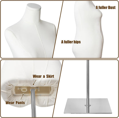 Large sized half body female model - metal base