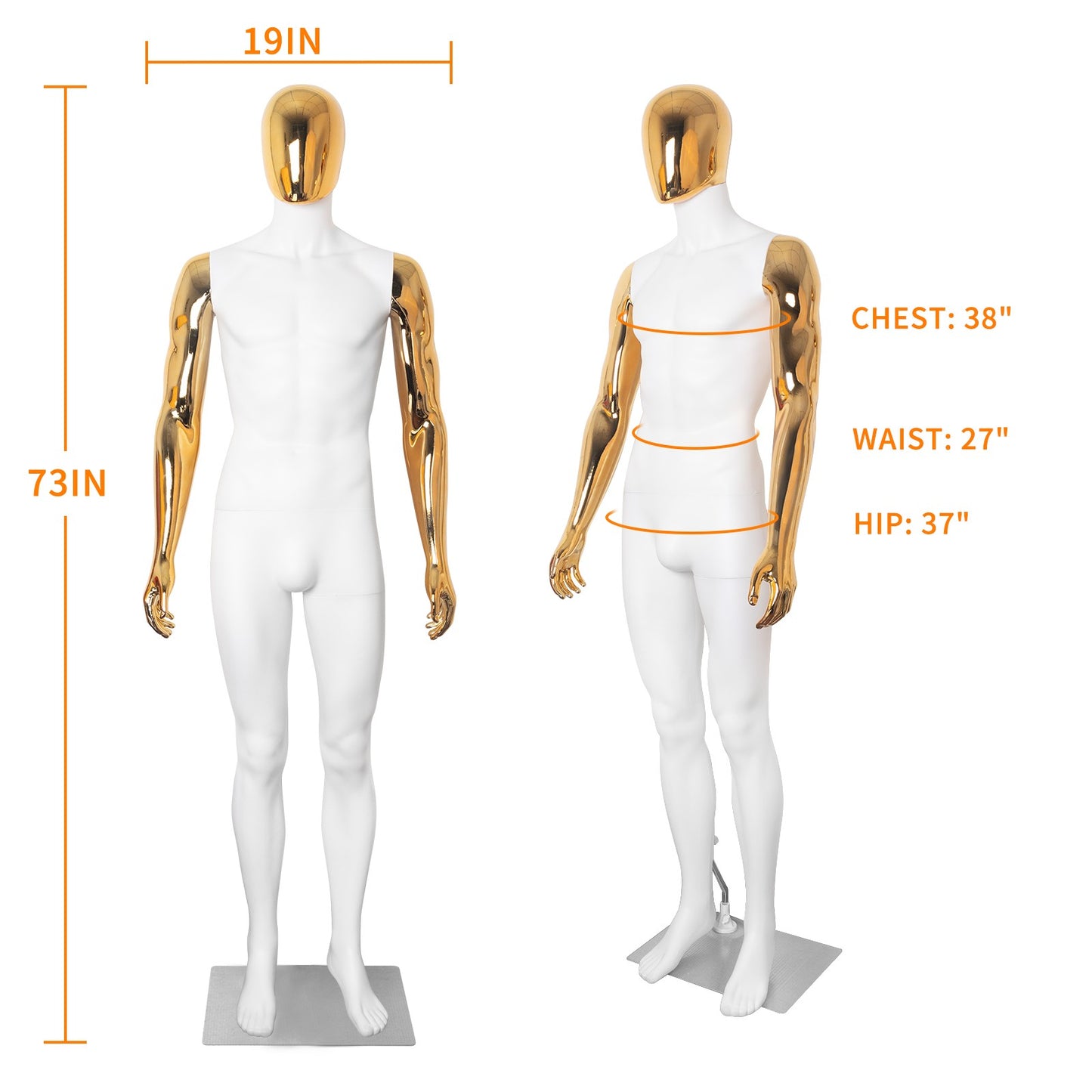 Gold male mannequin