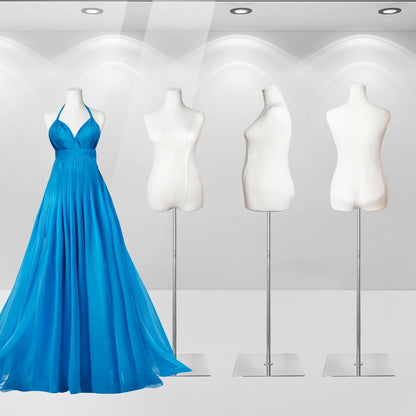 Large sized half body female model - metal base