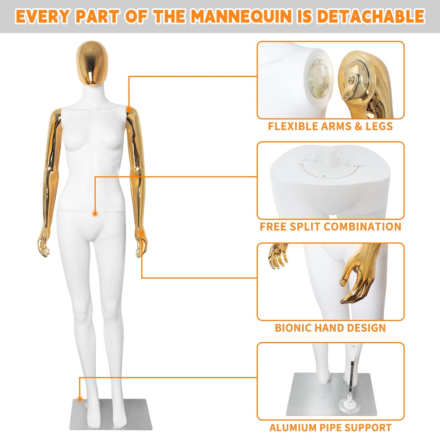 Gold female mannequin