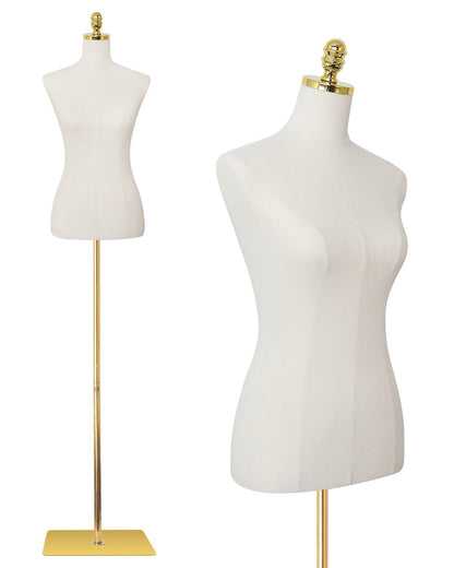 Gold metal base gold top mannequin-beige