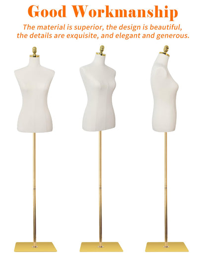 Gold metal base gold top mannequin-beige